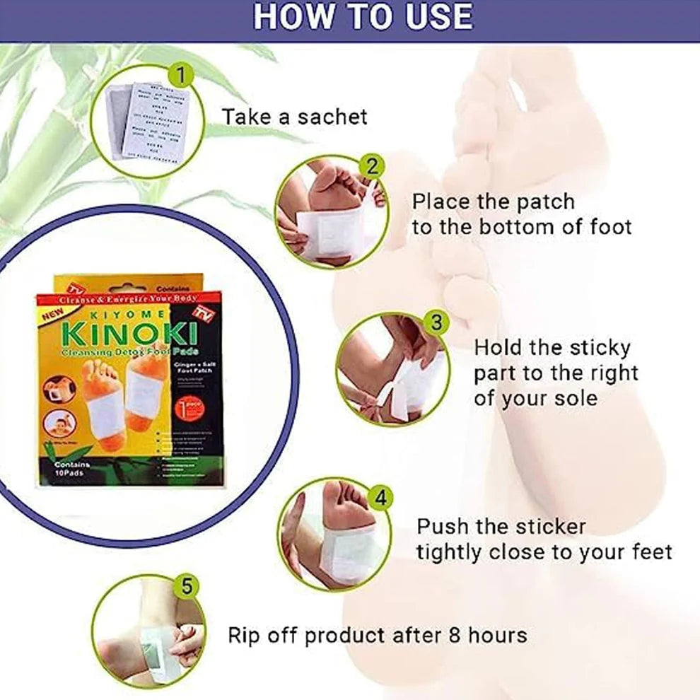 Kinoki Cleanse & Energize Foot Patches, 10 Pads