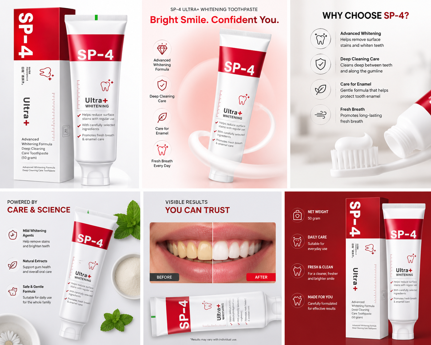 SP-4 Ultra+ Whitening Toothpaste (50g)